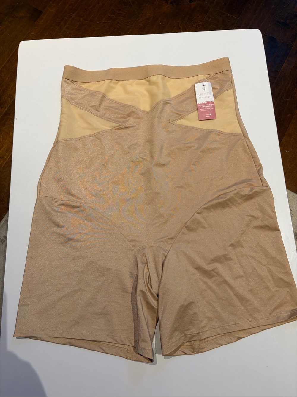 Cacique High-Waist Shaping Shorts in Beige